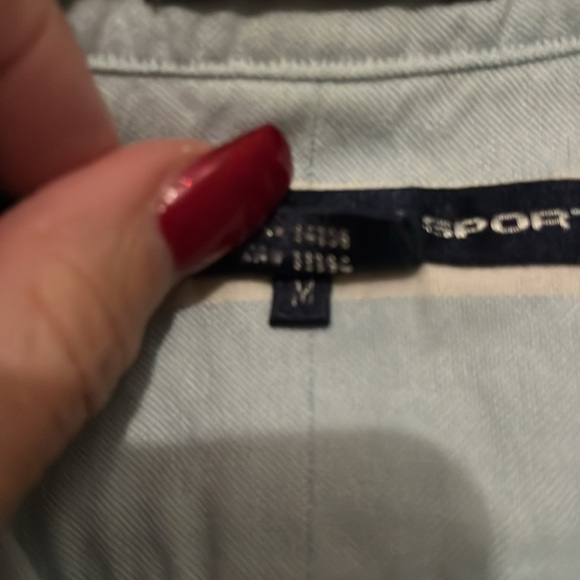 Ralph Lauren sport blue oxford medium 3/4 sleeve shirt - Picture 4 of 4